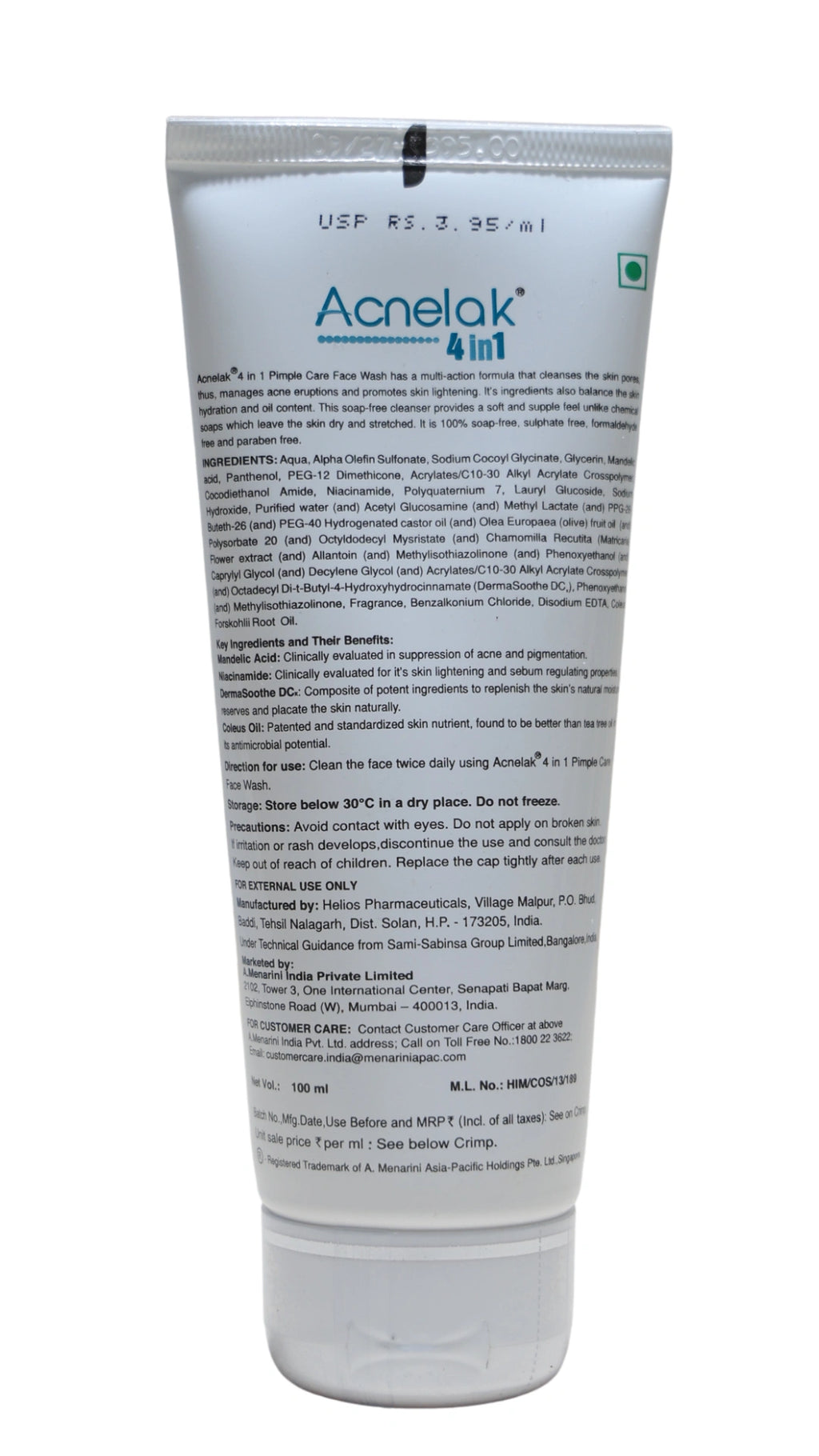 Acnelak 4 in 1 Pimple Care Face Wash – Clear, Calm & Bright Skin
