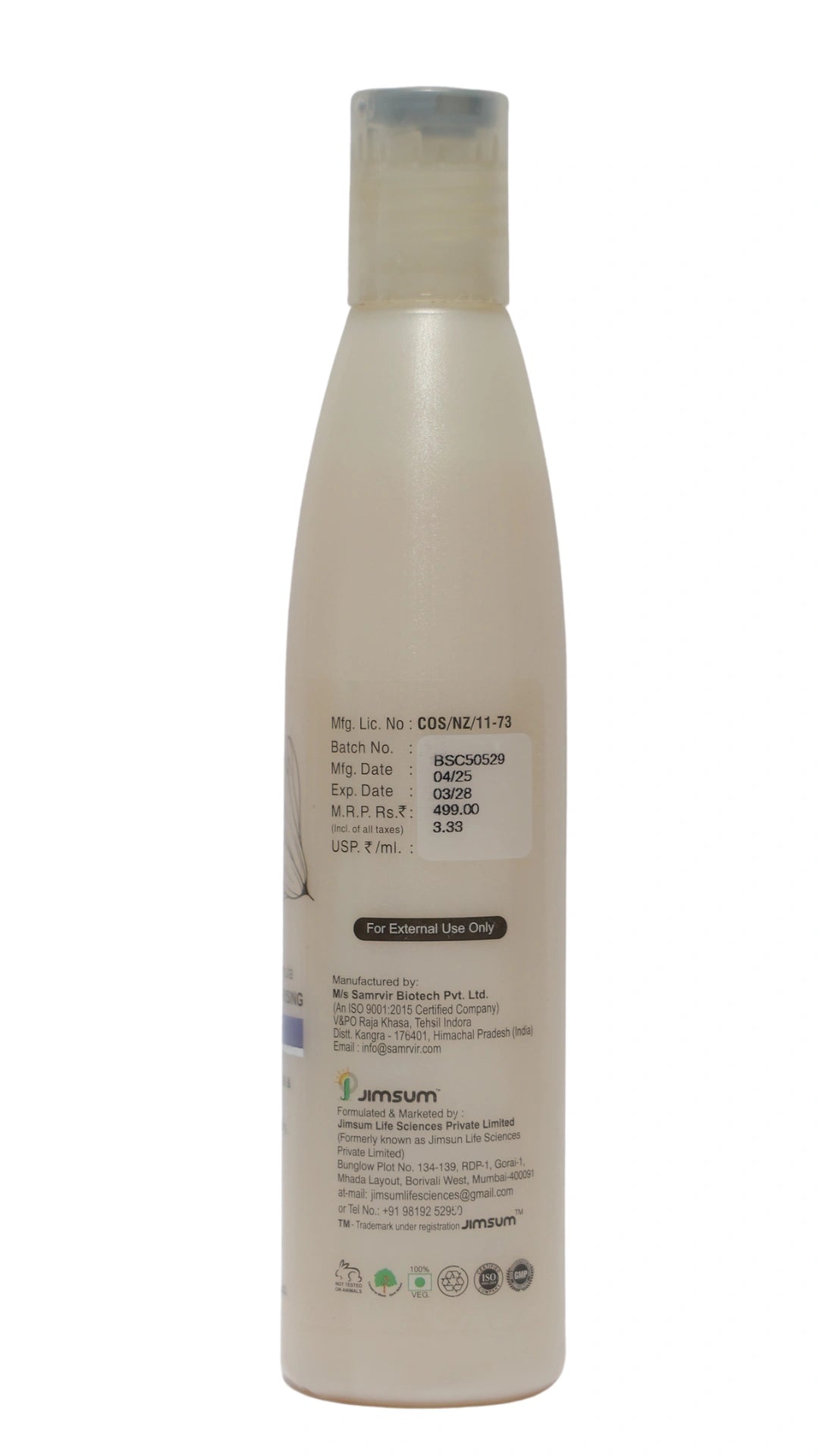 Jimsum Ervana Hair Repair Formula Shampoo – Heavy Moisturising & Hair Repair