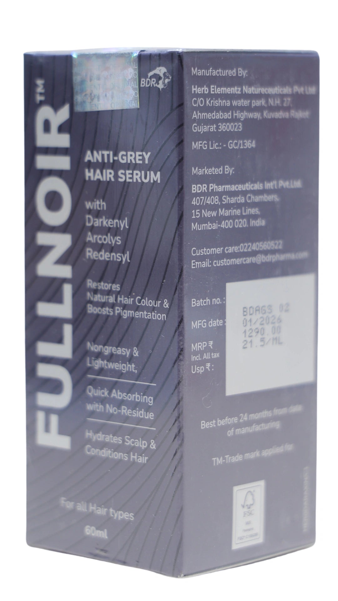 Fullnoir Anti Grey Hair Serum – Advanced Pigmentation and Hair Care (60 ml)
