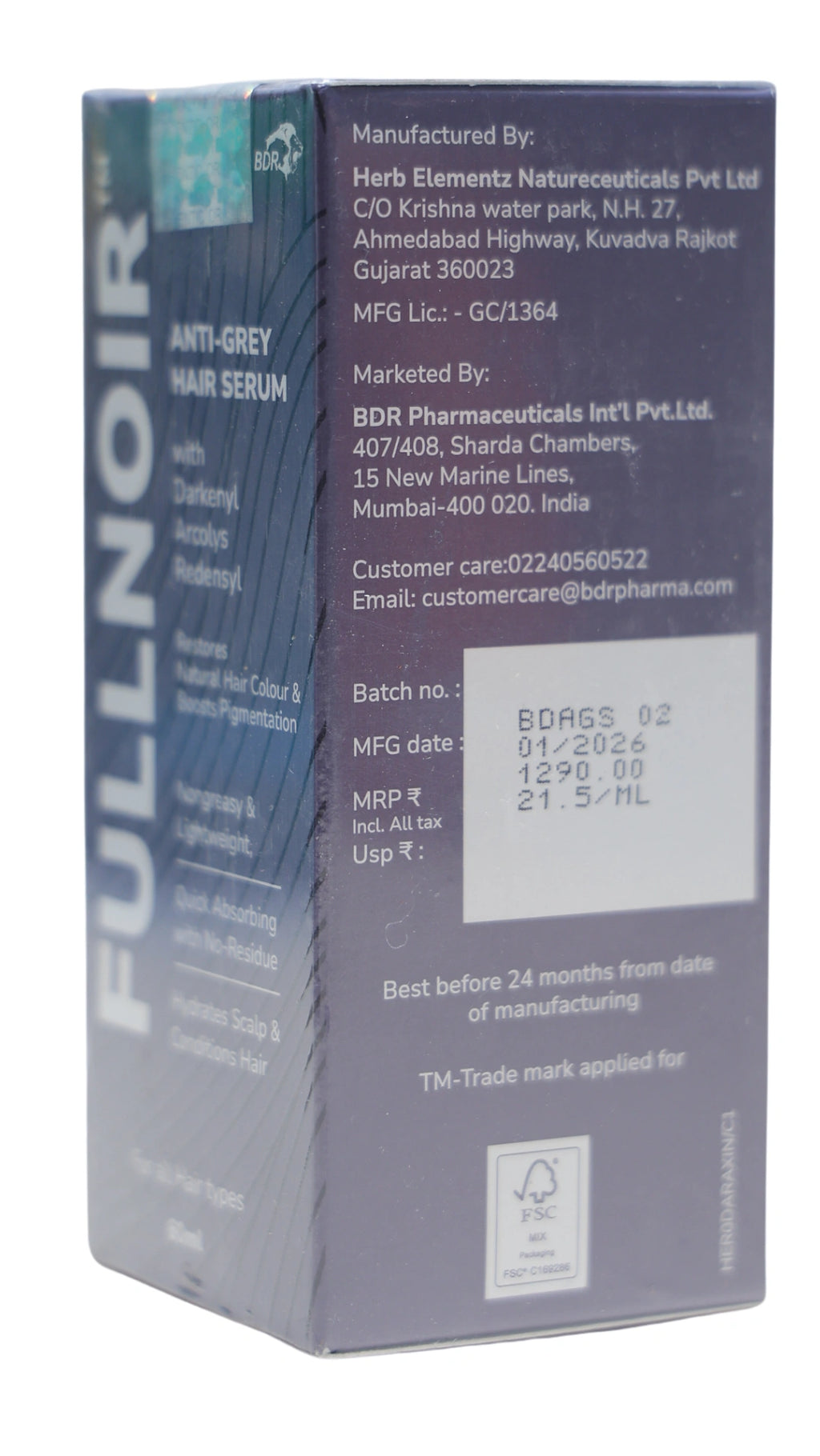 Fullnoir Anti Grey Hair Serum – Advanced Pigmentation and Hair Care (60 ml)