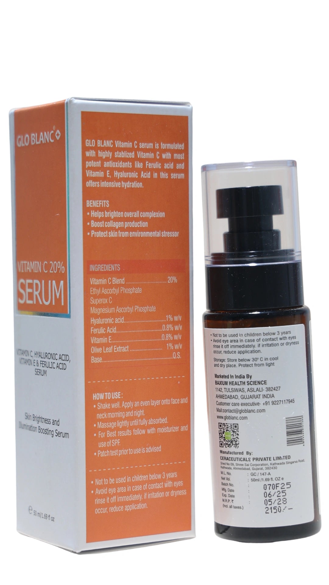 Glo Blanc Vitamin C 20% Serum – Advanced Skin Brightening & Glow Booster
