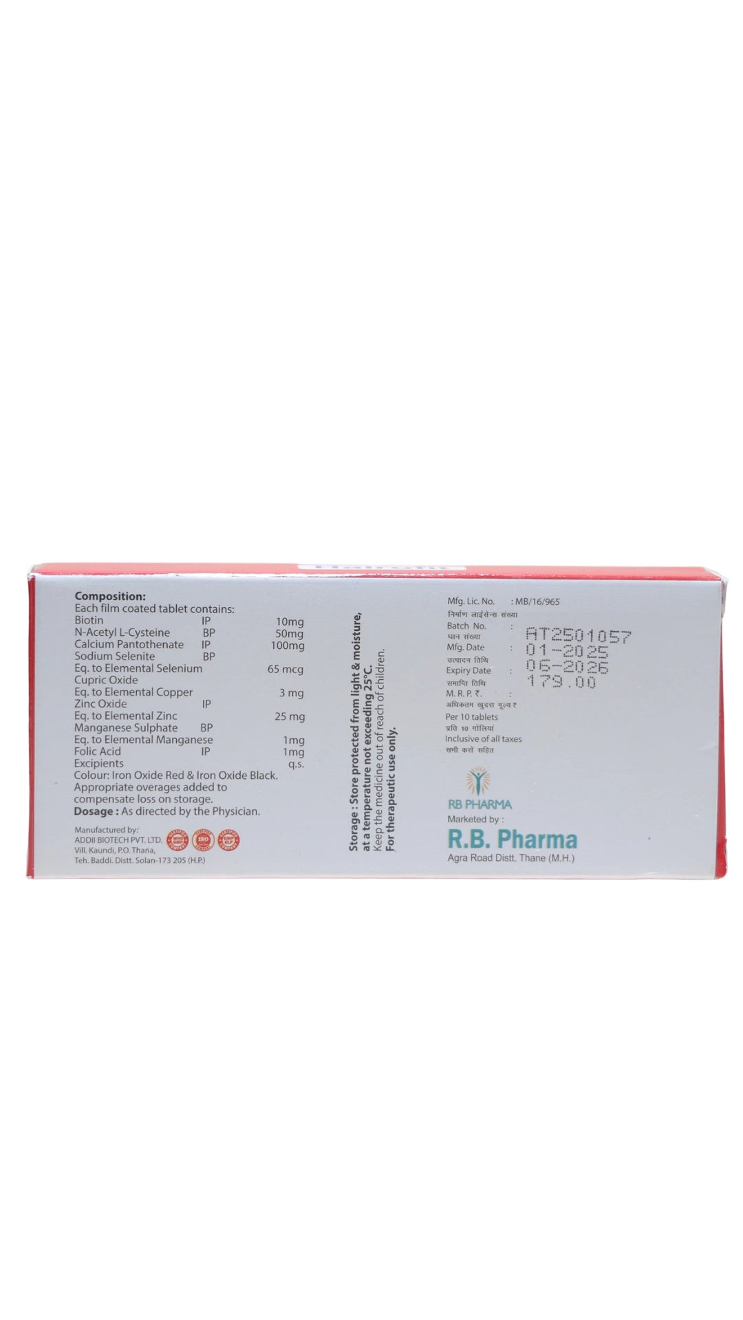Hairofit Tablets – Biotin, N-Acetyl L-Cysteine, Vitamins and Minerals (30 Tablets)