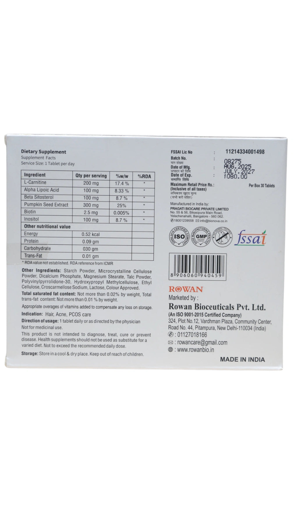 Klosh F Tablets – Hair Health and Nutritional Support Supplement