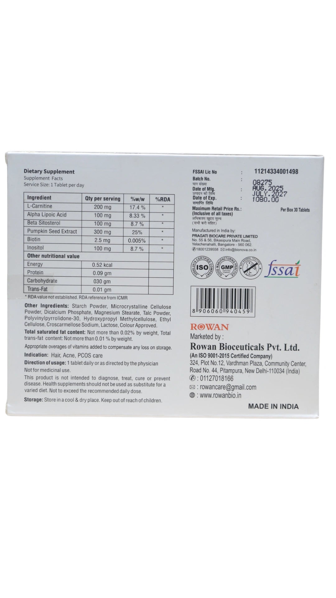 Klosh F Tablets – Hair Health and Nutritional Support Supplement